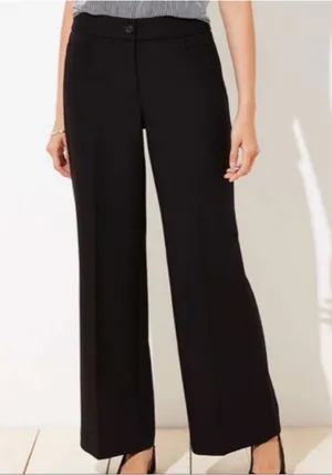 Loft Wide Leg Black Trouser Size 10 Tall thumbnail 1