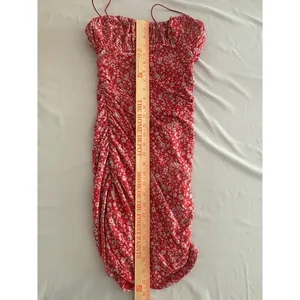 Hello Molly Red Floral Mesh Ruched Bodycon‎ Mini Dress Womens US 6 Medium thumbnail 7