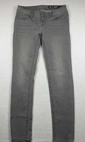 Miss Me Signature Skinny Jeans Women’s Size 27 Gray Mid Rise Stretch Denim thumbnail 1