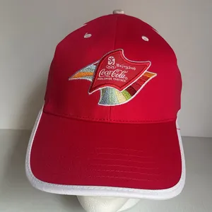 Y2K Vintage Coca-Cola Beijing 2008 Olympics Red Adjustable Baseball Cap NEW thumbnail 1