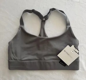 Beyond Yoga Charcoal Racerback Sports Bra with Adjustable Straps thumbnail 1