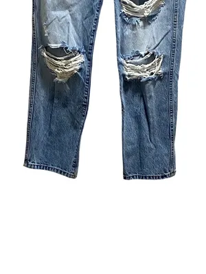 Revice Denim Fold Over Waist Baggy Denim Jeans Blue Size 28 Distressed Retro thumbnail 7