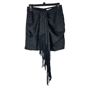 House Of CB Skirt Women Small‎ Black Tweed Draped Fringe Mini Sexy Preppy thumbnail 2