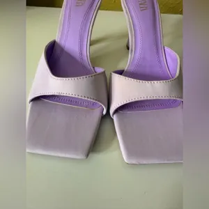 Zara‎ Women's Lavender Slide Sandals/heels Size 36 thumbnail 2