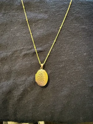Gold Locket Handmade Vintage Heart Necklace thumbnail 3