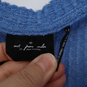Out From Under Cardigan Sweater Womens L Blue Stretch Waffle Knit Drop Shoulder thumbnail 3