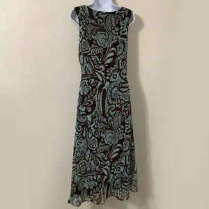 Studio I Brown Paisley Maxi Dress Size‎ 12 90s Forest Fairy Fairycore Feminine Bohemian thumbnail 4
