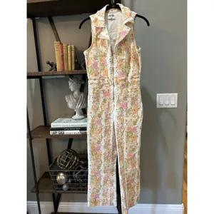 Show Me Your Mumu Jacksonville Cropped Jumpsuit Groovy Blooms Stripe Womens S thumbnail 6