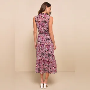 LULU’S In My Dreams Mauve Floral Print Midi Dress thumbnail 4