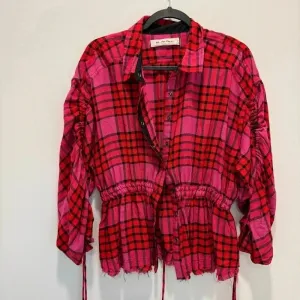 Free People pacific dawn red plaid button down shirt s thumbnail 4