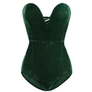 NWT Velvet Sweetheart Neck Strapless‎ Bodysuit Bustier Top Cross Back XXL thumbnail 3