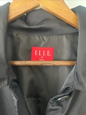 ELLE Black Fitted Belted Trench Coat thumbnail 2