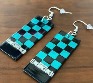 Handmade Earrings Demon Slayer Anime Tanjiro thumbnail 1
