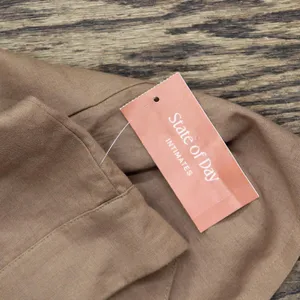 NEW State Of Day Sleeveless Pajama Shirt Top Linen Blend Natural Umber Brown M thumbnail 3