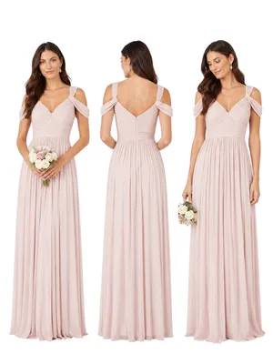Azazie Calla Bridesmaid Formal Dress in Pale Pink Size 2 thumbnail 2