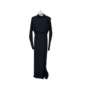 Witness‎ of Love Black High Neck Open Back Maxi Dress Long Sleeve Slit Size XL thumbnail 3