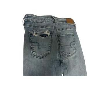 American Eagle Next Level Stretch Skinny Jeans Womens 4 Short Distressed Raw Hem thumbnail 3