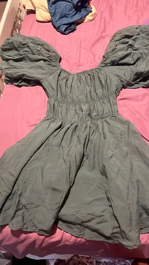 Altar'd State Dress Green Mini Puff Sleeve thumbnail 2