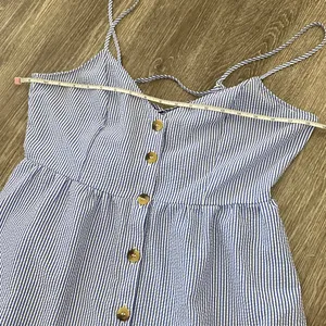 H&M button front midi dress striped blue white coastal sundress 10 large thumbnail 9