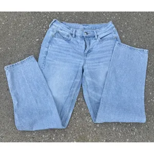 American Eagle Women's 90s Straight Leg Light Wash Faded Jeans SZ 4‎ thumbnail 3