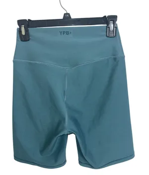 Abercrombie Fitch YPB Teal High Waist Biker Shorts Stretch Workout Gym M thumbnail 1