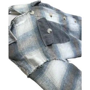 Womens Altar’d Altard State Plaid Ditressed Flannel Shirt Jacket Shacket - Sz L thumbnail 3