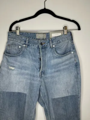 NWT EVERLANE The Curvy 90’s Cheeky Straight Cropped Patchwork Jeans Sz 30 thumbnail 4