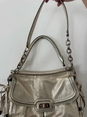Coach Champagne Metallic Leather Bag thumbnail 2