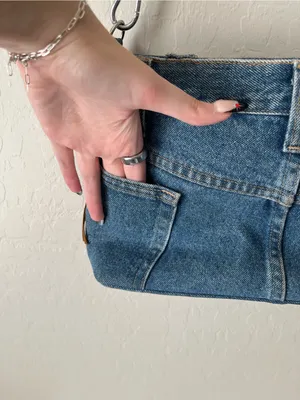 Handmade Wrangler Fringe Western Denim Shoulder Bag Purse thumbnail 3