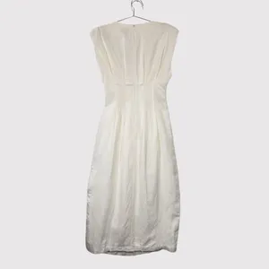 NWT Karen Millen Maxi Dress White Linen Pintuck A Line Quiet Luxury 4 Petite thumbnail 3