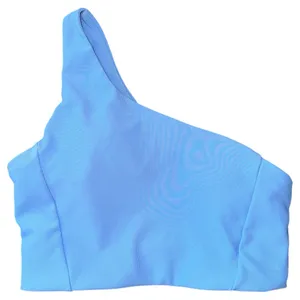 WILO The Label Women’s Size S Light Blue One Shoulder Performance Sports Bra thumbnail 5