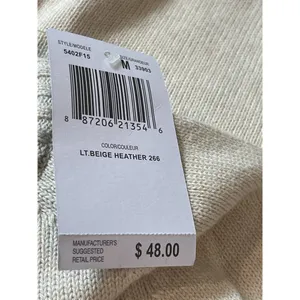 Jeanne Pierre Cream Light Beige Mock Neck Pullover Knit Sweater M NWT thumbnail 7