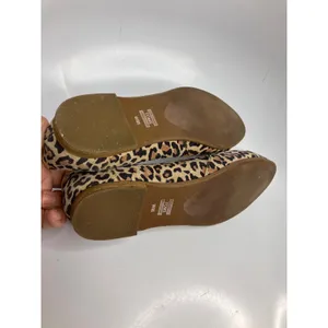 TOMS Jutti Flats Womens 8.5 Brown Leopard Print Excellent Animal Suede Pointed thumbnail 6