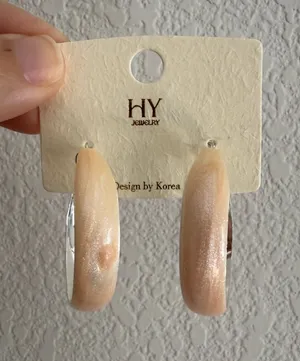 HY women’s Jewelry Peach Hoop Earrings thumbnail 1