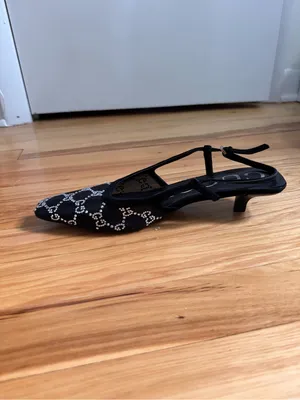 Gucci Tom GG Crystal kitten heel slingback shoes size 38 authentic thumbnail 8