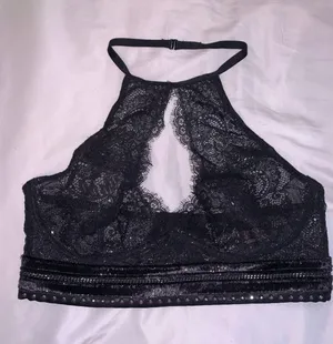 Victoria's Secret Black Halter Neck Bralette Bra Top thumbnail 1