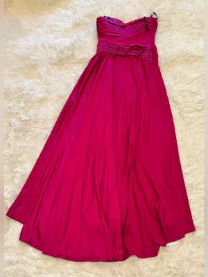 NEW Tadashi Shoji Cassera Strapless New Fuchsia Pink Draped Strapless Gown Sz 2 thumbnail 8