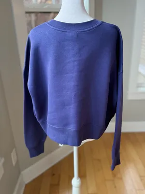 District Purple Cropped Boxy Crewneck Sweatshirt w Tulsa Oklahoma Graphic XL thumbnail 3
