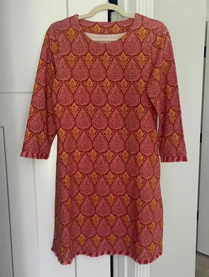 Spartina 449 Long Sleeve Dress Fringe‎ Red thumbnail 1