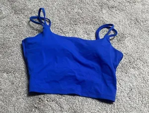 Blue Women's Strappy Top exercise cobalt blue size M Size M thumbnail 3