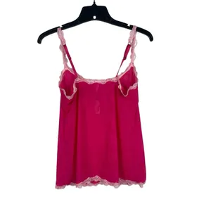 Y2K Pout By Victoria’s Secret Pink Sheer Mesh Lace Trim Cami Tank Top NWT L thumbnail 5