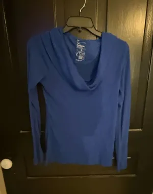 GAP Octavia Waffle Cowl Neck Top - Blue thumbnail 1