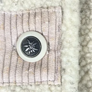 Cozy Sherpa Reversible Jacket W/Corduroy Trim Womens‎ Petite LG Cream & Tan NEW thumbnail 4