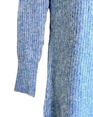 Zara Pullover Knit Ribbed Short Sweater Dress Mock Neck Light Blue Color XS thumbnail 8