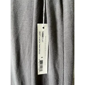 White + Warren Soft VNeck Tank Dress Flint Gray Sleeveless Jersey Knit Small New thumbnail 10