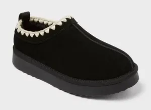 Target Auden Kaya Black Genuine Suede Clog Slippers Whipstitch Trim Women Size 9 thumbnail 1