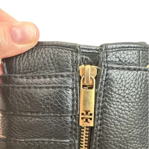 Tory Burch Combat Boots Black Leather Double Buckle Heeled Moto Size 9 thumbnail 9