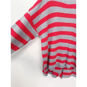 Miss Sparkling Two Pieces Striped Long Sleeve Comfy Lounge Set Gray Red NWOT thumbnail 3
