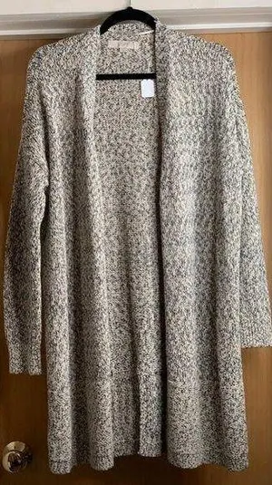 Loft Women's Gray Open-Front Cardigan Sweater. Size Large thumbnail 1