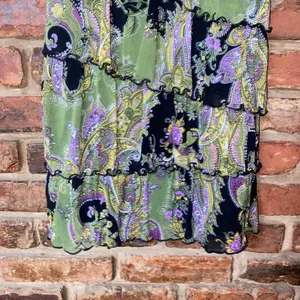 Apt. 9 Multicolored Paisley Sleeveless Tiered Ruffle Top Women's Size Small thumbnail 3
